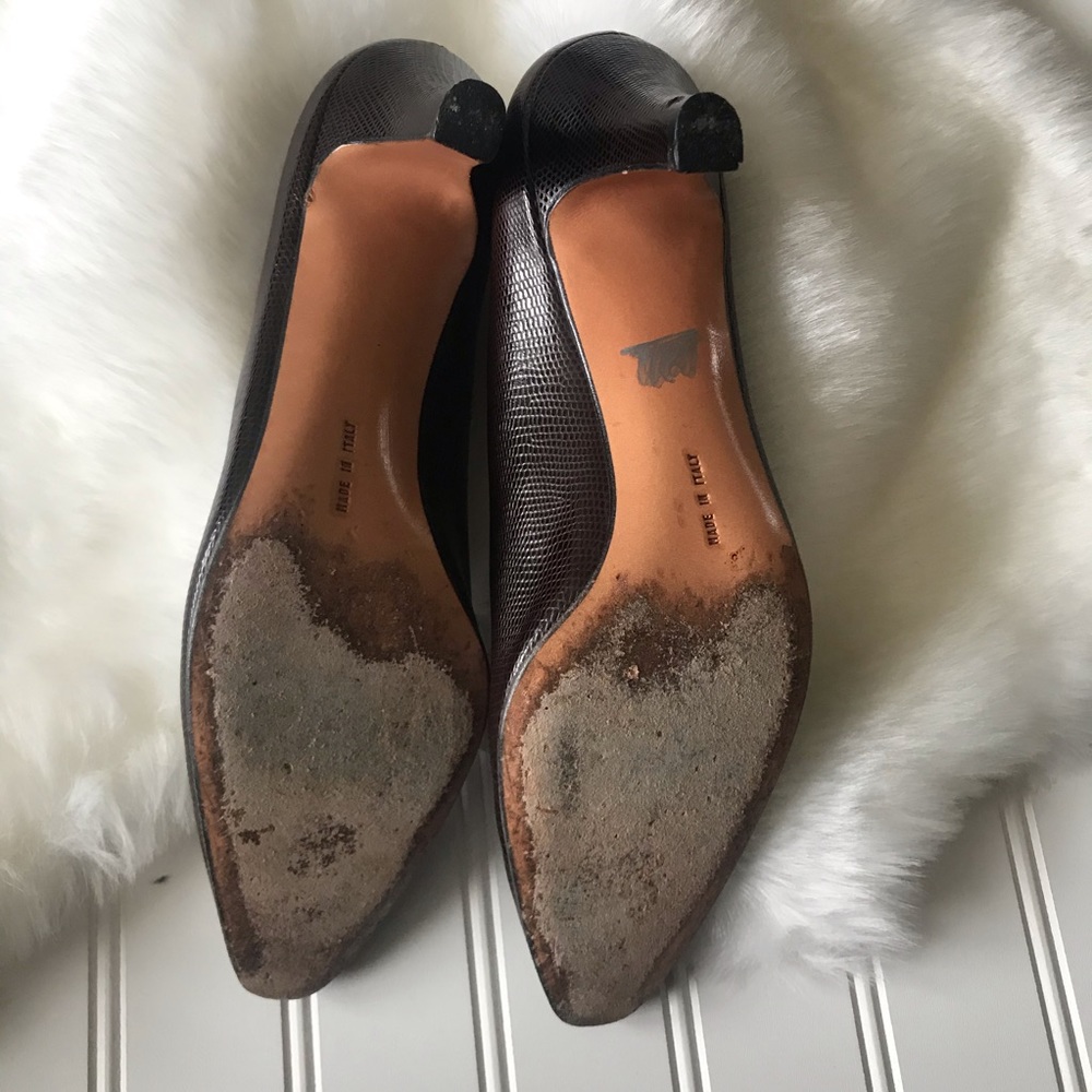 Salvatore Ferragamo brown heel 9 AAAA leather - Picture 7 of 14